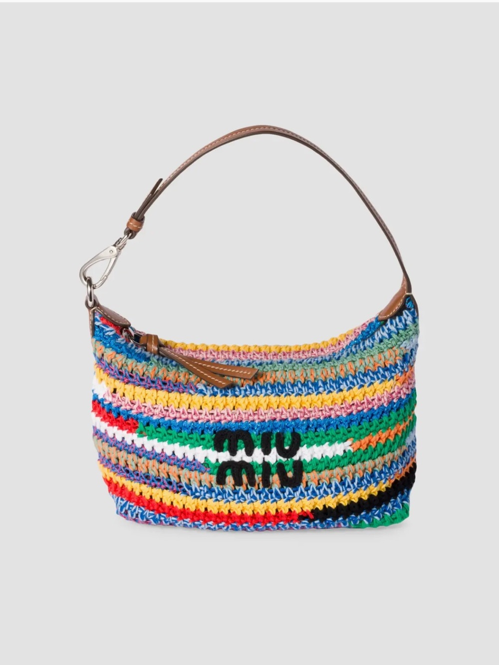 Miu Miu Multicolor Crocheted Shoulder Bag BEST SELLER Miu Miu Crochet Pouch